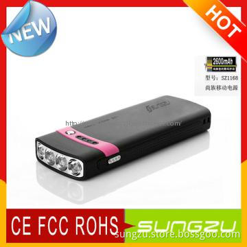 High Capacity 2600mah Power Battery Bank for IPhone with 4 led Lights